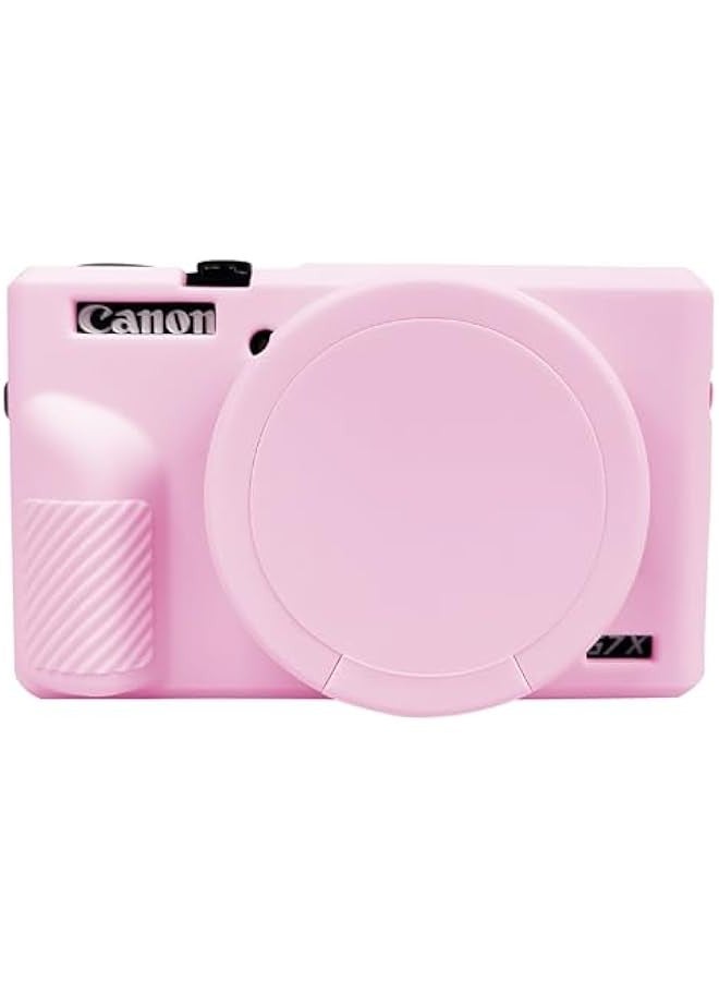 DURKU Pink Silicone Sleeve Case for Canon Powershot G7X Mark III Camera with Removable Lens Cover - Soft Protective Body Skin Cover - Image 1