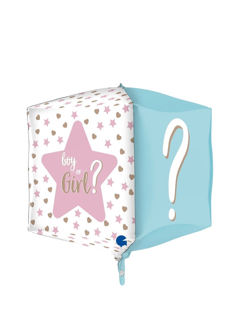 GRABO 15" 4D Foil Balloon Square Gender Reveal  - Image 2