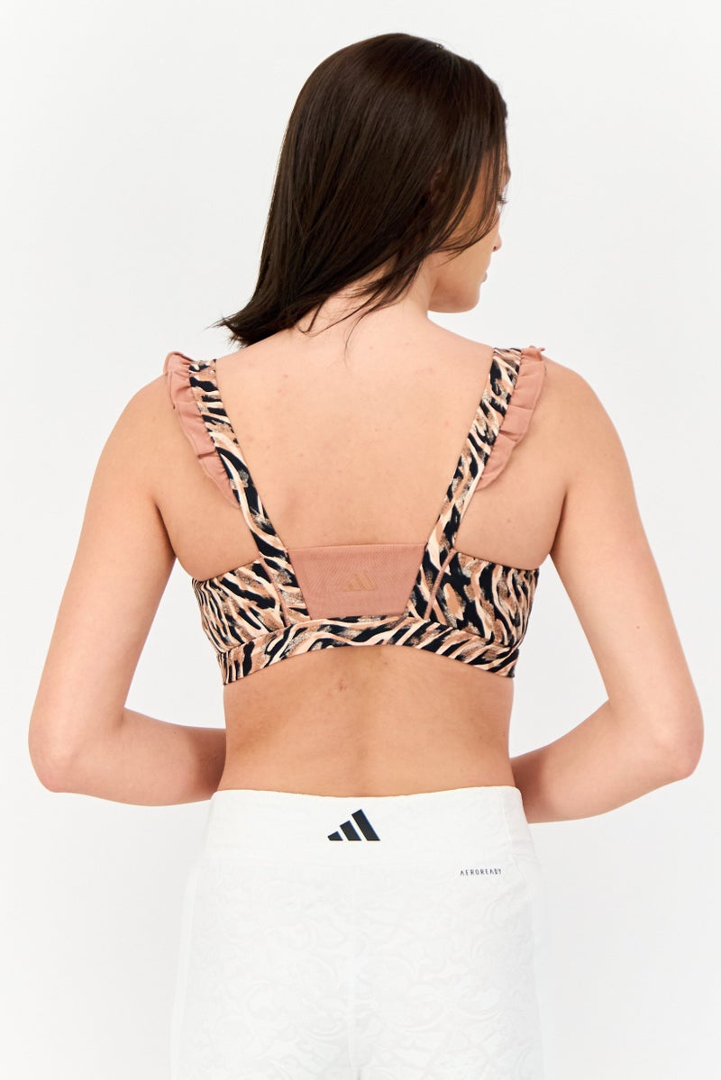 Adidas Women Animal Printed Padded Sports Bra, Multicolor  - Image 2