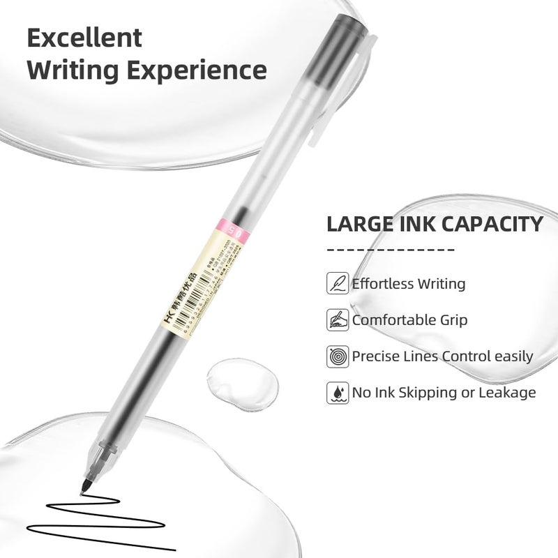 OFFCUP Gel Ink Pen, 12 x Extra Fine Ballpoint Pens, 0.5 mm Tip Ink Rollerball Pens and Quick Drying Smooth and Accurate Writing for Home, School, Office Black - Image 4