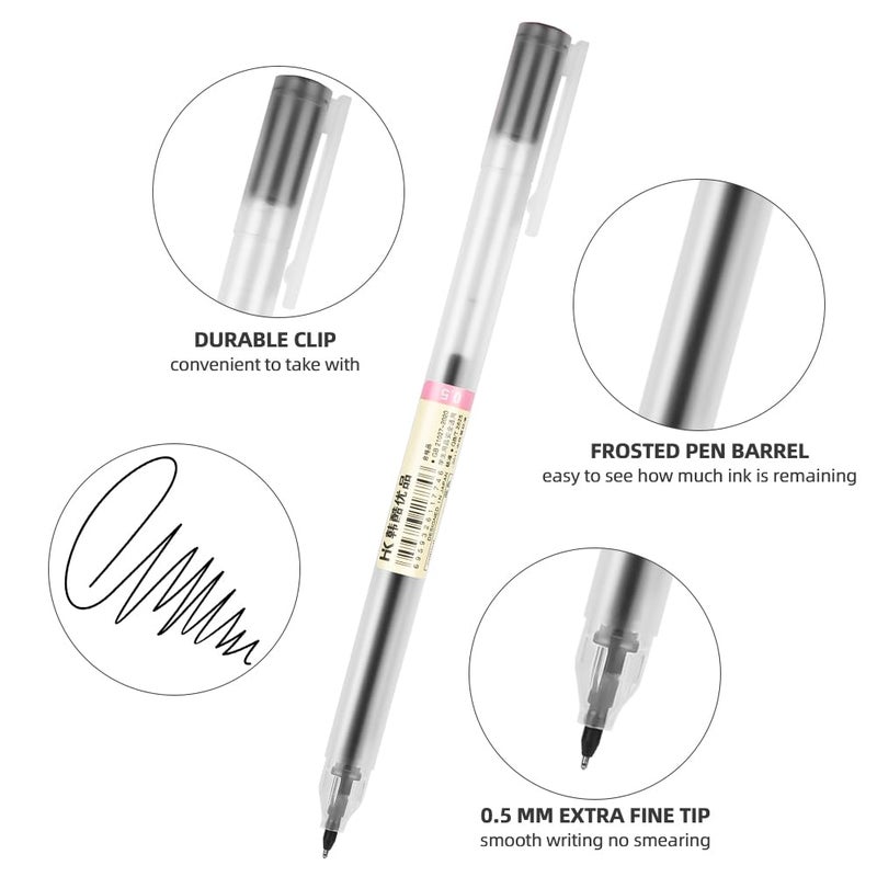 OFFCUP Gel Ink Pen, 12 x Extra Fine Ballpoint Pens, 0.5 mm Tip Ink Rollerball Pens and Quick Drying Smooth and Accurate Writing for Home, School, Office Black - Image 3