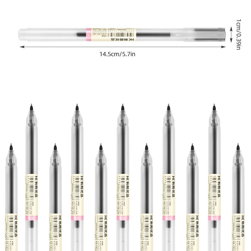 OFFCUP Gel Ink Pen, 12 x Extra Fine Ballpoint Pens, 0.5 mm Tip Ink Rollerball Pens and Quick Drying Smooth and Accurate Writing for Home, School, Office Black - Image 2