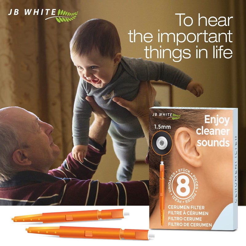 JB White Pack of 24 Orange Wax Filters for Hearing Aids - Compatible with Starkey Hear Clear, Behind-The-Ear, Noise Reduction, 1.5mm x 1.7mm - Image 4