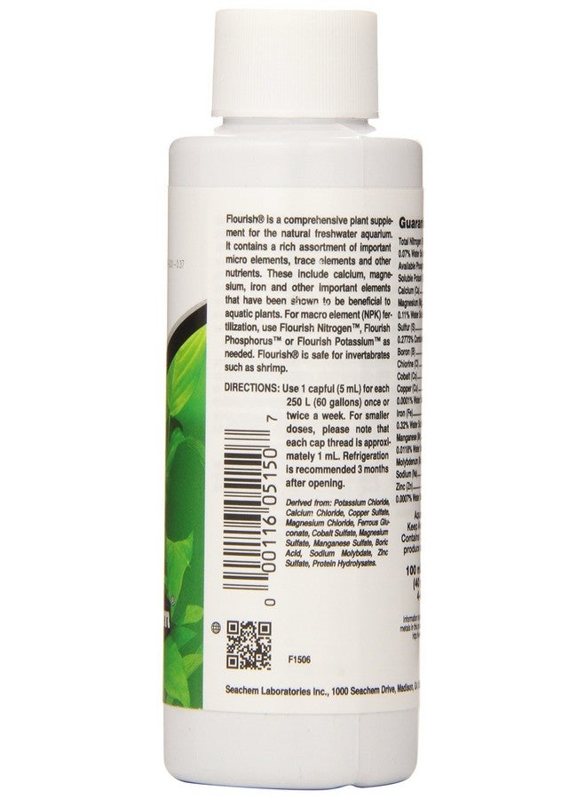Seachem Flourish Freshwater Plant Supplement - Aquarium Element and Nutrient Blend 100 ml, (Model: 515) - Image 2