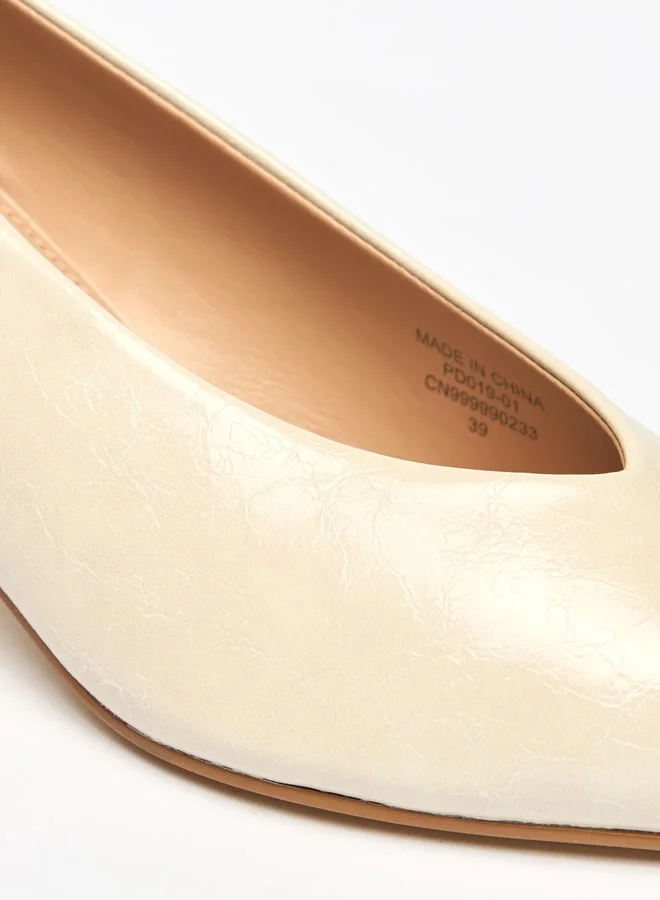 Celeste Women's Solid Slip-On Pumps with Cone Heels