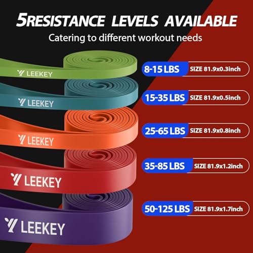 LEEKEY Resistance Bands, Exercise Bands Pull Up Assist Bands - Workout Bands Set - Mobility Band Powerlifting Bands for Men and Women Fitness Training, Physical Therapy,Home Workouts - Image 2