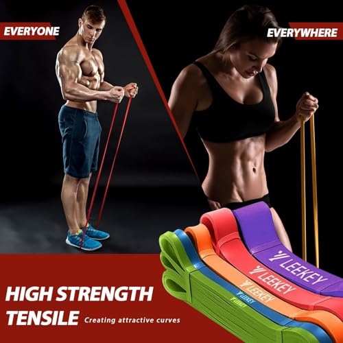LEEKEY Resistance Bands, Exercise Bands Pull Up Assist Bands - Workout Bands Set - Mobility Band Powerlifting Bands for Men and Women Fitness Training, Physical Therapy,Home Workouts - Image 4