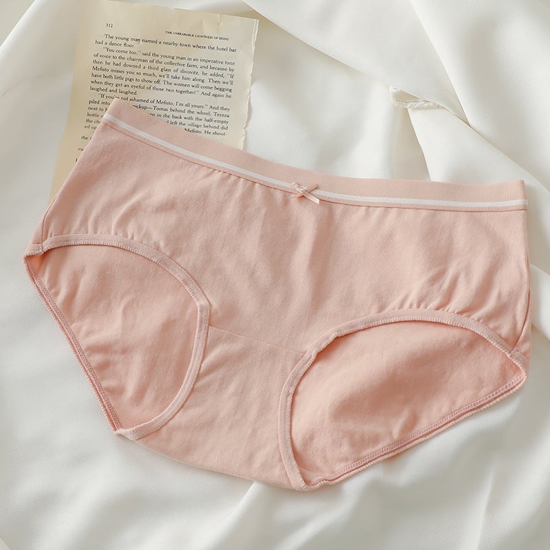 Underwear womens 50 cotton underwear womens briefs girls breathable seamless waist antibacterial pure cotton women 107 bean paste