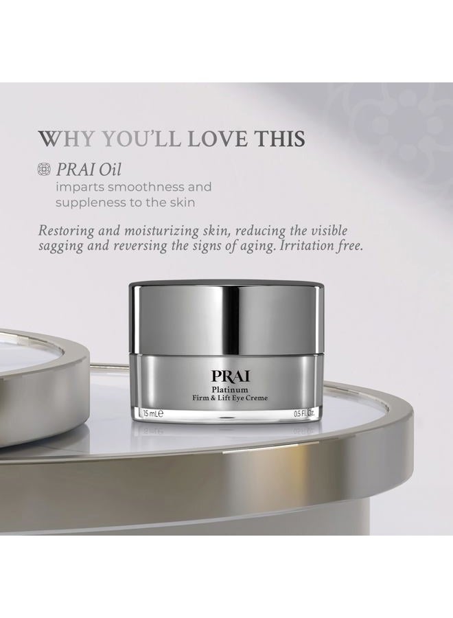 PRAI Beauty Platinum Firm and Lift Eye Creme - Tightening and Firming Eye Cream - Anti-Aging Under Eye Cream - Irritation Free - 0.5 Oz - Image 3