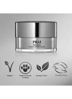 PRAI Beauty Platinum Firm and Lift Eye Creme - Tightening and Firming Eye Cream - Anti-Aging Under Eye Cream - Irritation Free - 0.5 Oz  - Image 4