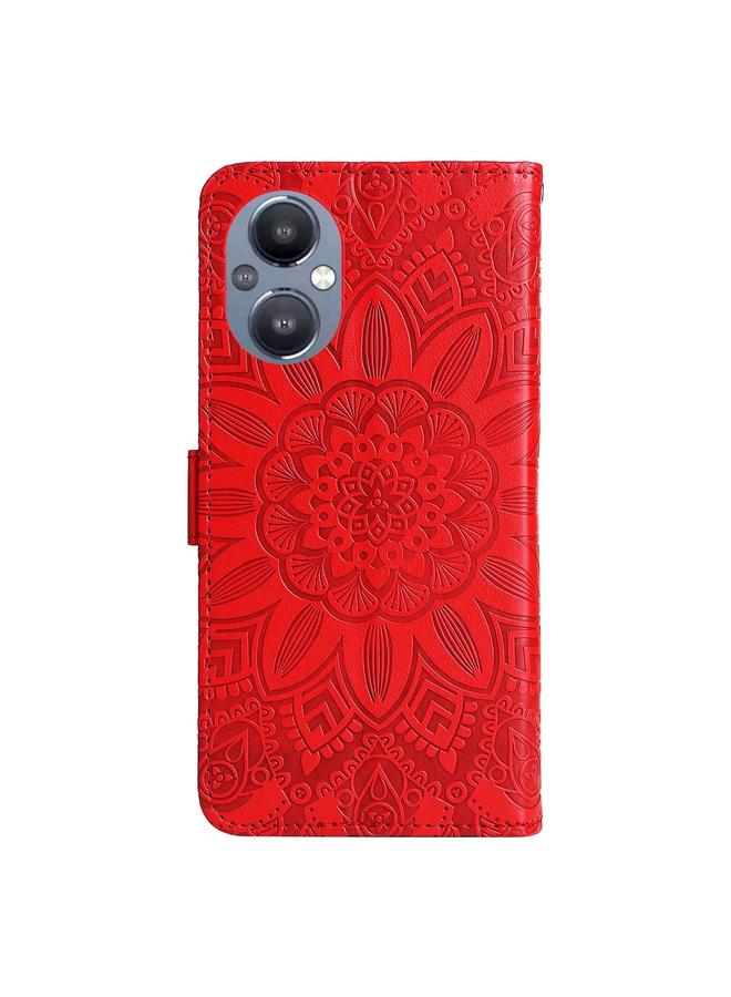 اس-توب جراب لهاتف OPPO Reno7 Z / OnePlus Nord N20 5G جراب هاتف جلدي منقوش بنقشة عباد الشمس - Image 3