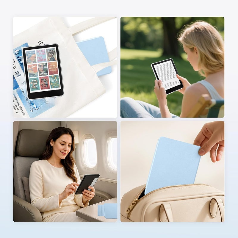 SESENSE Detachable Magnetic Case for 7'' Kindle Paperwhite 12th Gen 2024 and Kindle Colorsoft Signature Edition, Slim PU Shell Cover Case with Auto Wake/Sleep, Light Blue - Image 5