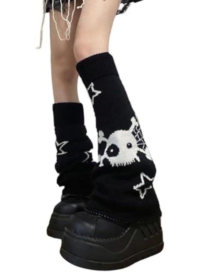 Y2k Leg Warmers for Women Two Side Wear Leg Warmers Girls Kawaii Knitted Leg Warmers Gothic Harajuku Cute Leg Warmers, One Size - Image 1
