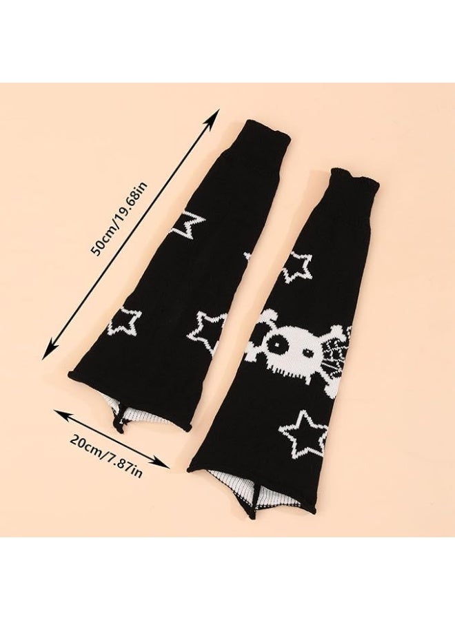 Y2k Leg Warmers for Women Two Side Wear Leg Warmers Girls Kawaii Knitted Leg Warmers Gothic Harajuku Cute Leg Warmers, One Size - Image 5