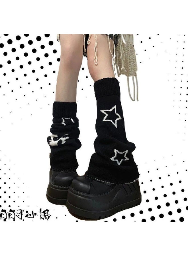 Y2k Leg Warmers for Women Two Side Wear Leg Warmers Girls Kawaii Knitted Leg Warmers Gothic Harajuku Cute Leg Warmers, One Size - Image 4