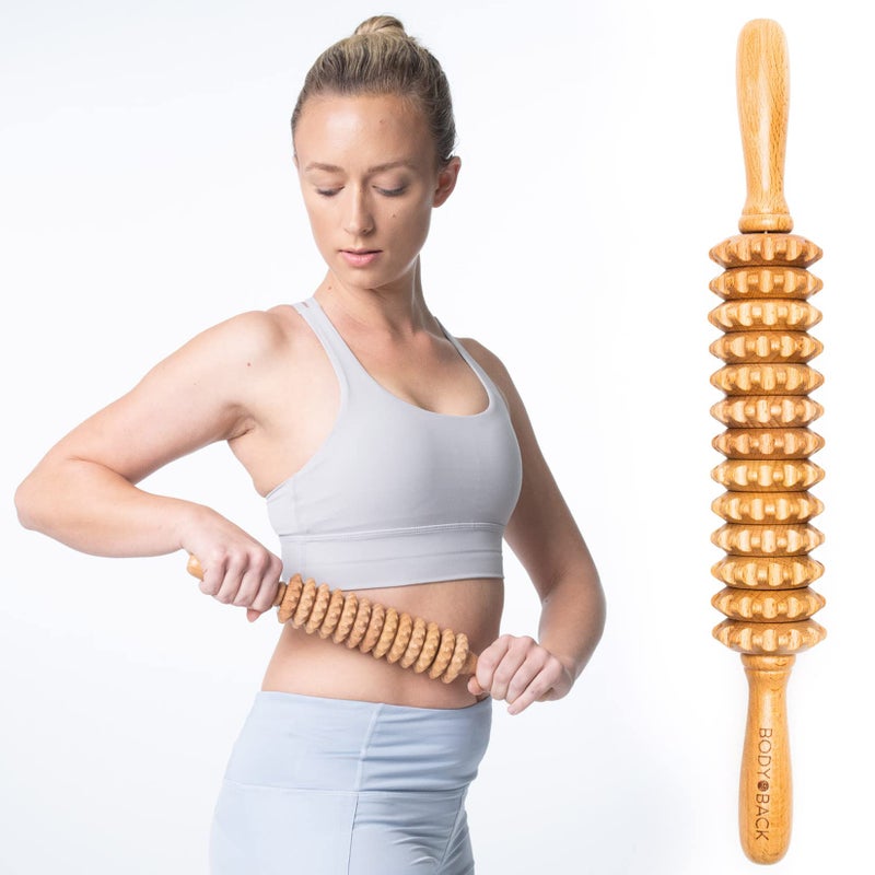 Body Back Wood Therapy Roller for Maderoterapia, Lymphatic Drainage, Cellulite Massage, and Massage Rolling, Natural Muscle Massage Stick Tool for Massage and Relaxation - Image 1
