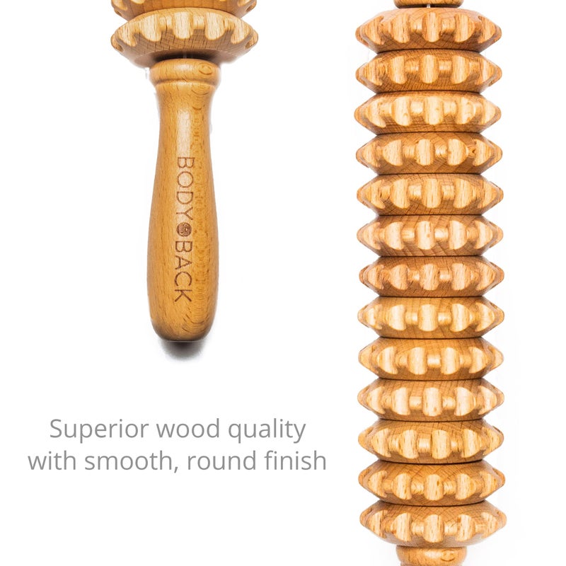 Body Back Wood Therapy Roller for Maderoterapia, Lymphatic Drainage, Cellulite Massage, and Massage Rolling, Natural Muscle Massage Stick Tool for Massage and Relaxation - Image 5