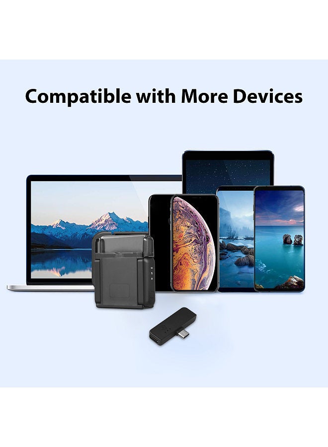 Wireless Lavalier Microphone System Dual Microphone Dual Receiver Noise Reduction with Display Screen 2.4GHz Wireless Transmission Professional Collar Clip Microphone Plug and Play  - Image 3