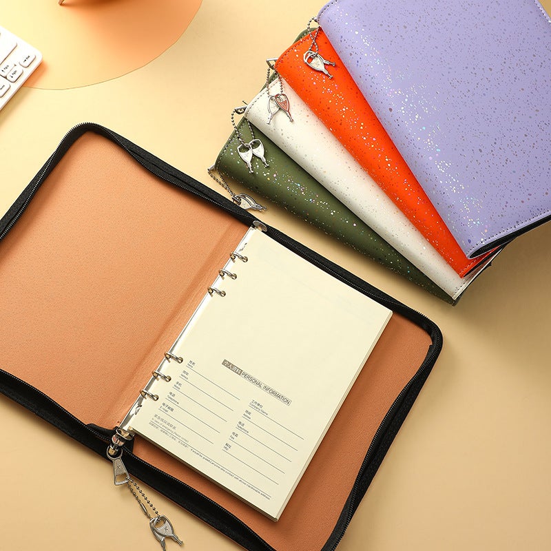 Loose-Leaf Zipper Bag Notepad A5 Multifunctional Business Manager Folder Office Bag Bill Data Po Storage - Image 2