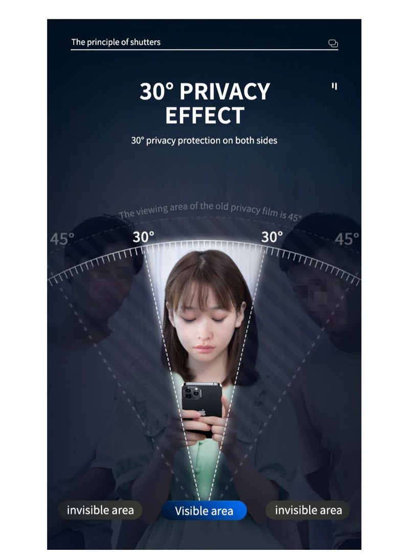 HEXABEX واقي شاشة الخصوصية لجهاز iPhone 14 Pro، واقي شاشة الخصوصية من الزجاج المقوى 5D 9H لجهاز iPhone 14 Pro مقاس 6.1 بوصة، أسود  - Image 3