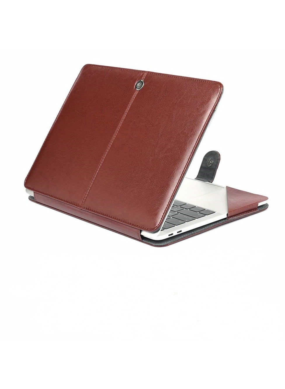 Compatible with MacBook Air 13.6 Inch PU Leather Book Case Model A2681/A3113 M2/M3 Chip 2024 2023 2022 Sleeve Carrying Cover Folio Case