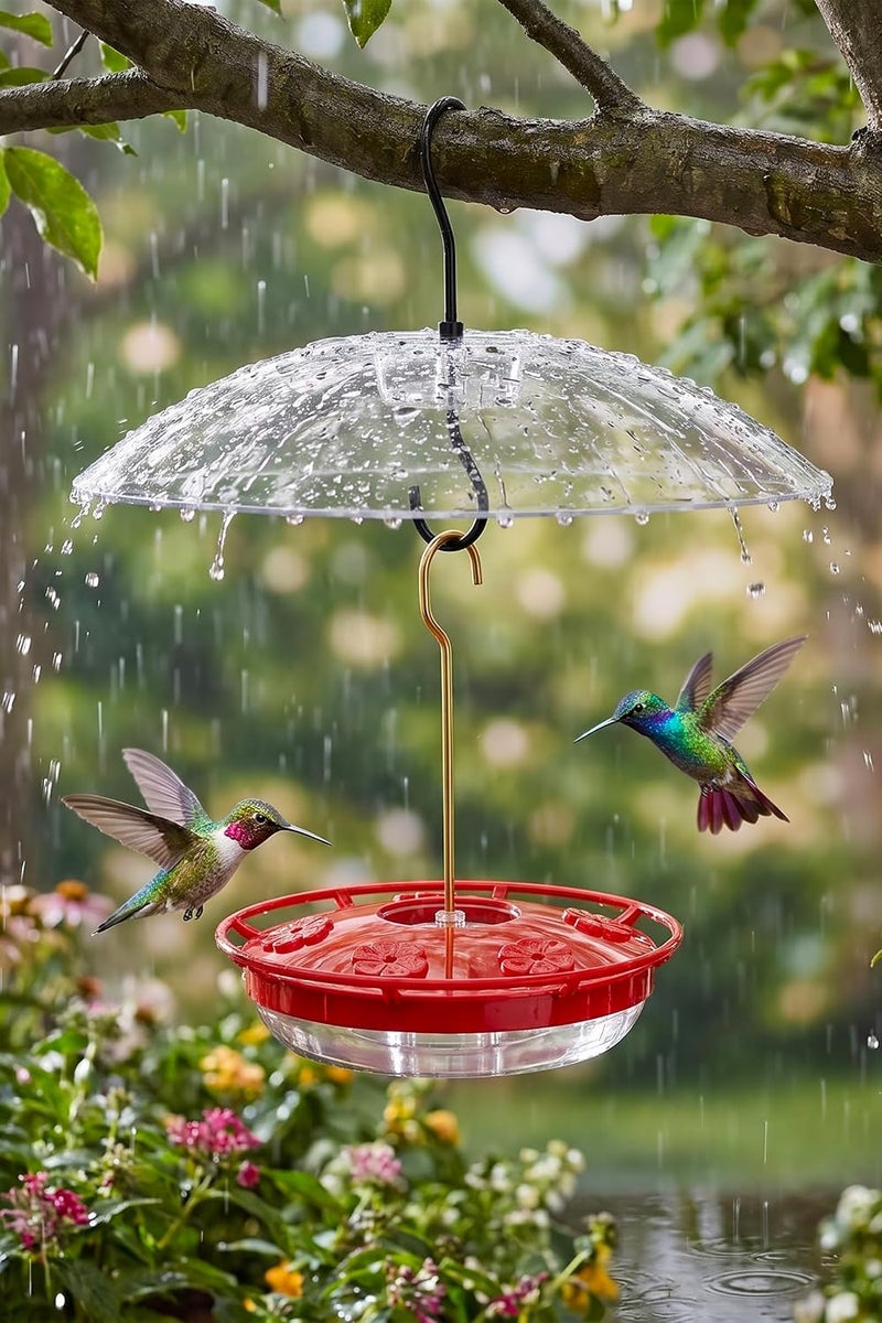 FEED GARDEN 16 OZ Hummingbird Feeders with Rainproof Dome Hummingbird Feederfor Outdoor Hanging 5 Feeder Ports Ant Bee Proof Leak-Proof Cleaning Brushes Nectar Easy Clean Fill - Image 1
