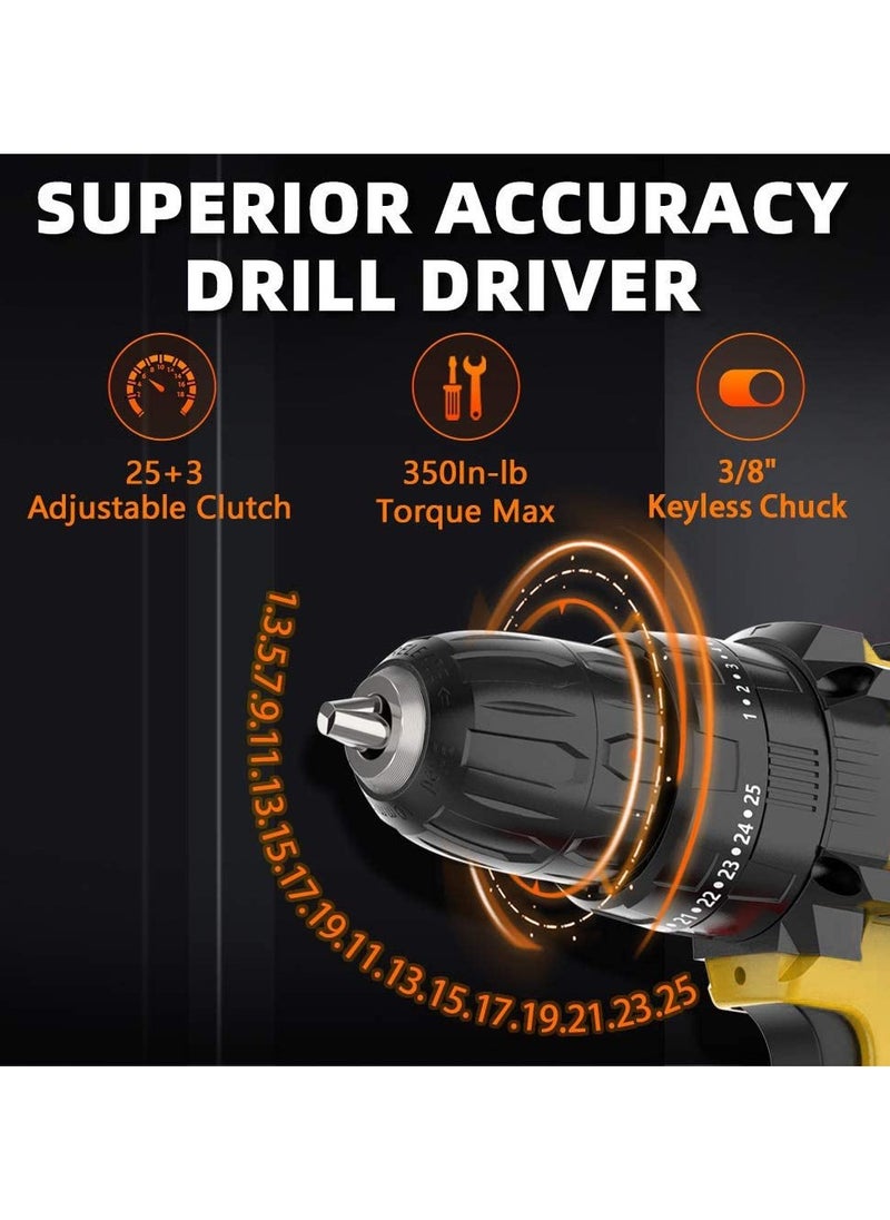 Roxon - ROXON 21V Cordless Impact Cordless Screwdriver Drill Machine and Tool Kit  With 2 Li-ion Rechargeable Battery 1500 MAh RX21VCD - Image 1