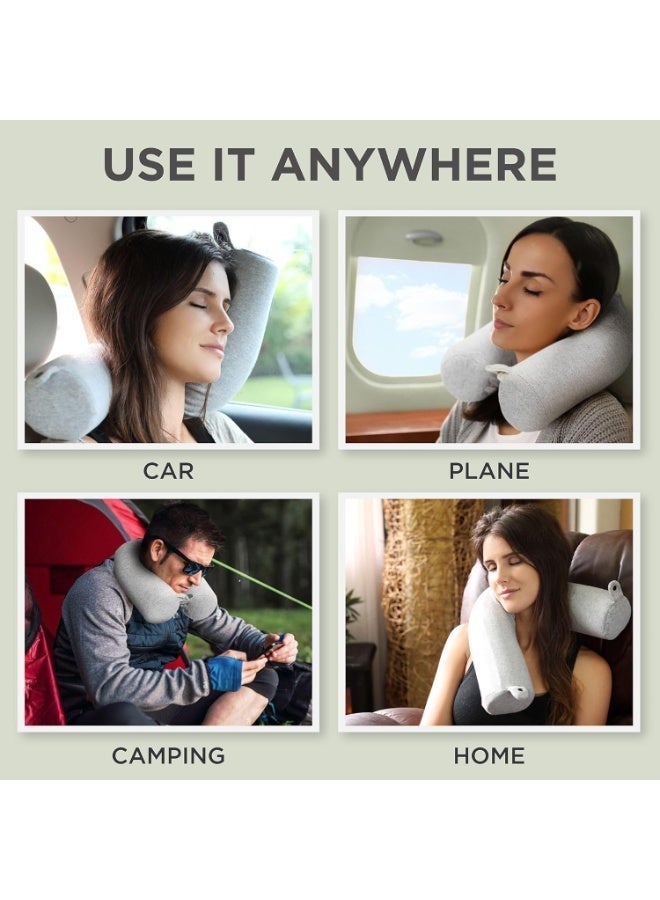 COYO Twist Memory Foam Travel Pillow for Airplanes - Travel Neck Pillow for Sleeping - Airplane Pillow for Neck Support, Chin, Lumbar and Leg - Adjustable, Bendable Neck Roll Pillow - Image 3