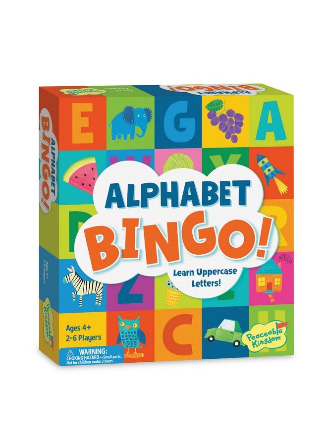 Peaceable Kingdom Alphabet Bingo! Letter Learning Educational Board Game for 2 to 6 Kids Ages 4+ - Image 1