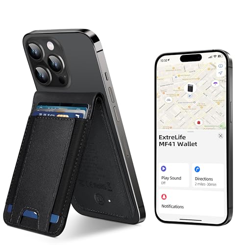 ExtreLife for Magsafe Wallet, Works with Apple Find My, Magnetic Wallet for iPhone 17/16/15/14/13/12 Series, 8-Card Holder, RFID Blocking, Black - Image 1