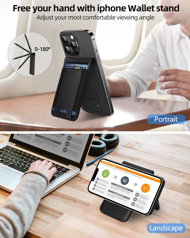 ExtreLife for Magsafe Wallet, Works with Apple Find My, Magnetic Wallet for iPhone 17/16/15/14/13/12 Series, 8-Card Holder, RFID Blocking, Black - Image 5