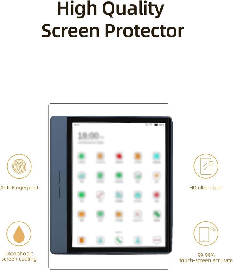 WUNIAK Screen Protector for Bigme B7 7-Inch Color ePaper Tablet, Easy Installation & Anti Glare &Responsive,4 PACK - Image 5