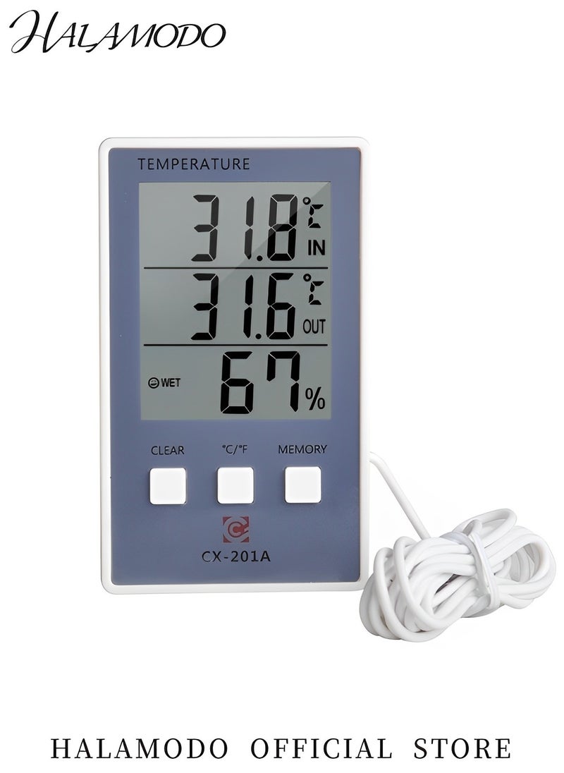 HALAMODO - 2 in 1 Digital Hygrometer Thermometer Indoor & Outdoor Temperature Monitor Home Office Temp Humidity Gauge Meter Temperature Humidity Sensor with Large LCD Display & Stand - Image 1