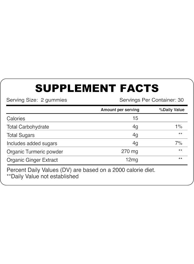 Organic Earth Turmeric Gummies With Ginger For Adults - Image 2