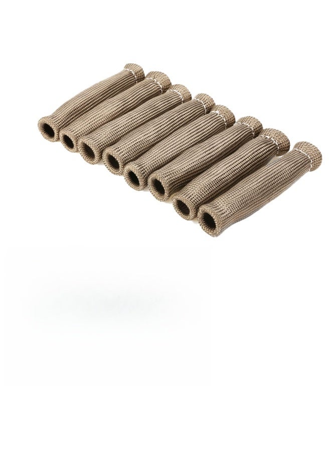 Generic 8PCS Titanium Spark Plug Wire Boots Thermal Protection Insulator Sleeve 2500 F High Temp Protection Heat shield Cover Wrap for Car Truck (Brown)  - Image 1