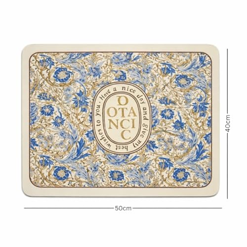 Home-Cloud HomeCloud Super Absorbent Dish Drying Mat for Kitchen Counter – Non-Slip, Heat-Resistant Rack Pad – Hides Stains, Ideal for Dishes, Coffee Maker & Kitchen Appliances (Beige_Blue_Botanica, 50x40 cm) - Image 2
