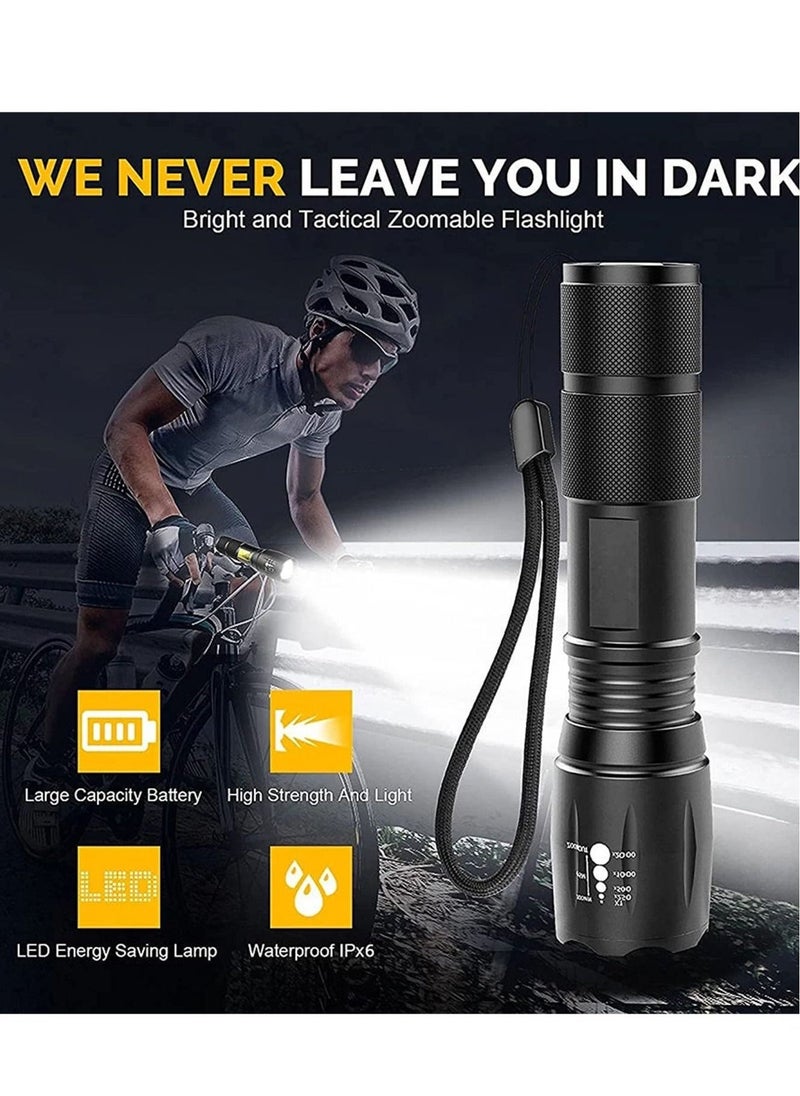 ELTRAZONE 360 Flashlight with Side Light COB LED USB Rechargeable Super Bright Torch, Outdoor Emergency Lighting - Black (smal)  - Image 3