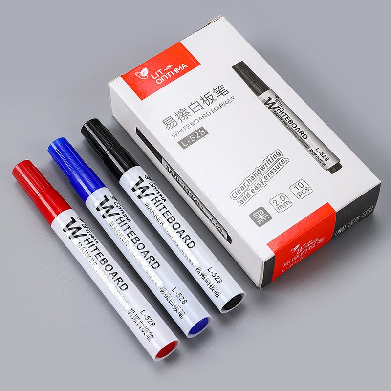 L.528 Erasable Whiteboard Marker Pen – Water-Based Ink, 2.0mm Line Width, 10 Pack - Image 3