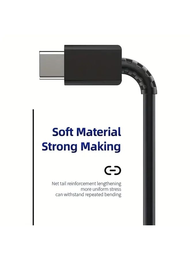 كابل الشحن السريع أسود USB C بقدرة 25 واط PD 3 بطول 9 أقدام للهواتف الذكية والأجهزة اللوحية - Image 4