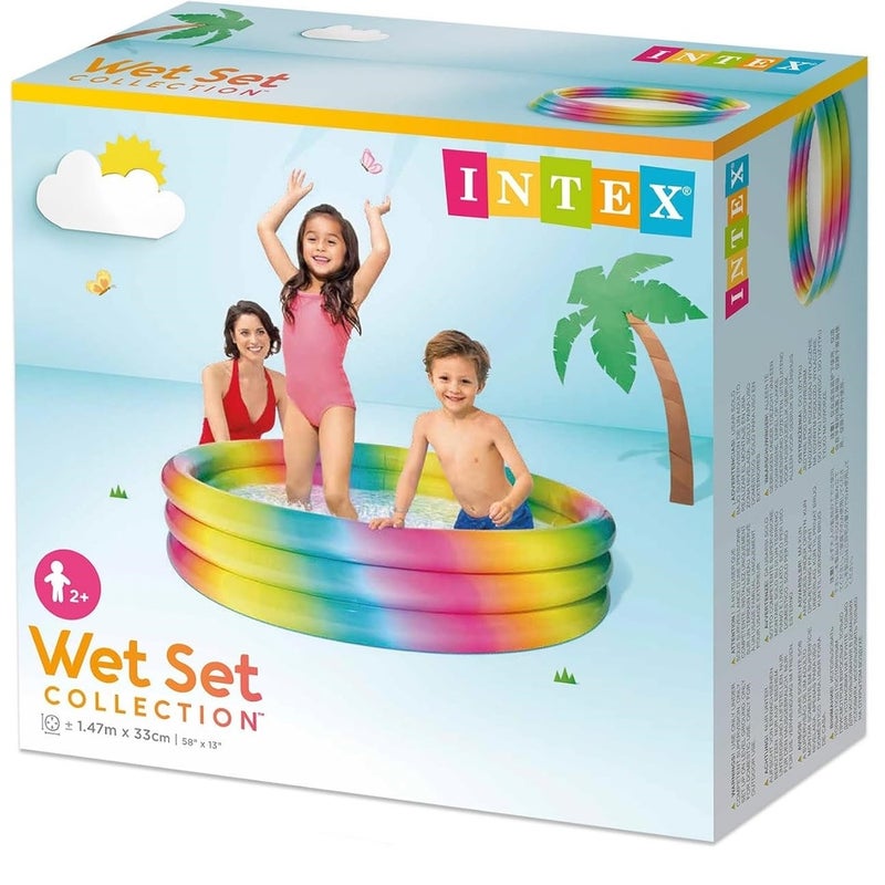 Intex - Children's Rainbow Inflatable Pool 147x33cm - 58439 - Image 2