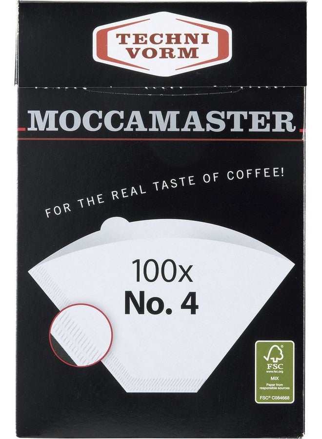 Moccamaster مرشحات ورقية بيضاء من تكنيفورم موكا ماستر #4، 100 قطعة في العلبة - Image 1