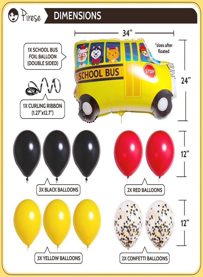 Pirese Wheels on the Bus Birthday Banner Kit, School Bus Party Decorations with Balloons, Yellow Bus Theme Decor for Kids Birthday Party - Image 4