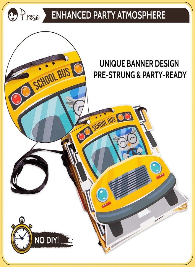 Pirese Wheels on the Bus Birthday Banner Kit, School Bus Party Decorations with Balloons, Yellow Bus Theme Decor for Kids Birthday Party - Image 5