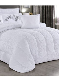 Moon Luxury Embroidered Jacquard Bedspread, 4 Pieces - Luxurious double bedspread with microfiber filling, 220 x 170 cm, fits a 200 x 120 cm bed - Luxurious embroidered jacquard duvet set - Elegant bridal bedspread - Soft and classic bedspreads  - Image 2