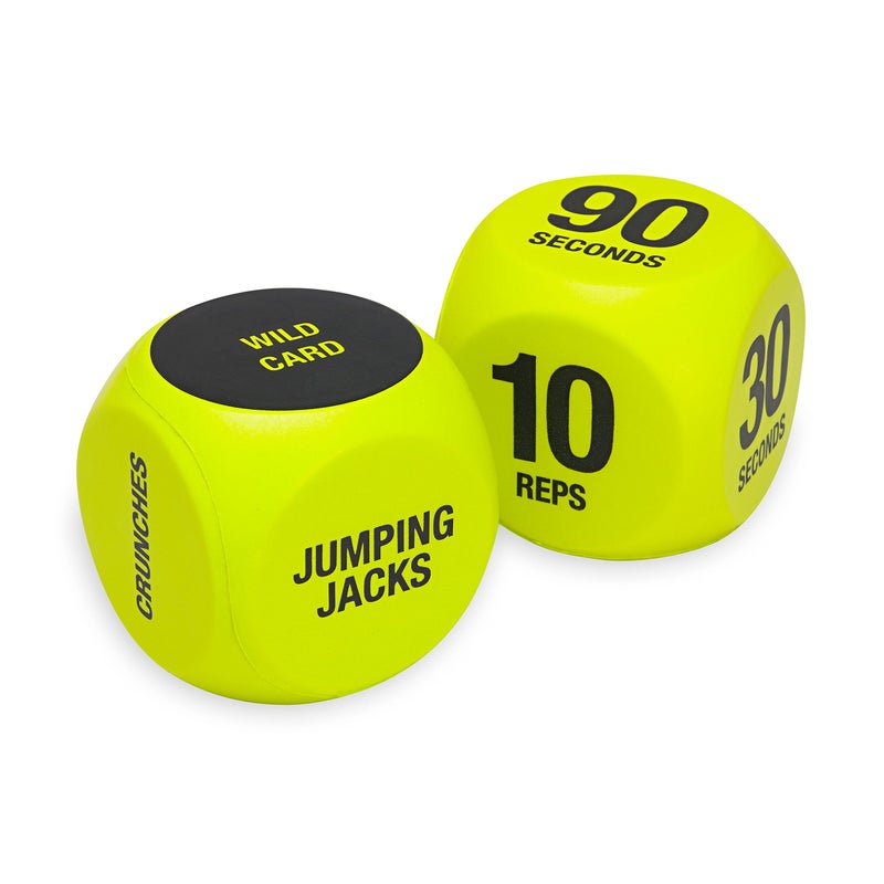 SPRI Exercise Dice (6-Sided) - Game for Group Fitness & Exercise Classes - Includes Push Ups, Squats, Lunges, Jumping Jacks, Crunches & Wildcard (Includes Carrying Bag) - Image 1