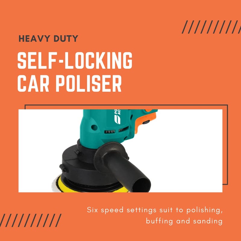 Sulfar Power Action Machine Car Polisher 450W 220V, 50Hz, Wheel Diameter 125mm, No-load Speed 500-2500/min with Spindle Lock (CP450, Green) - Image 5