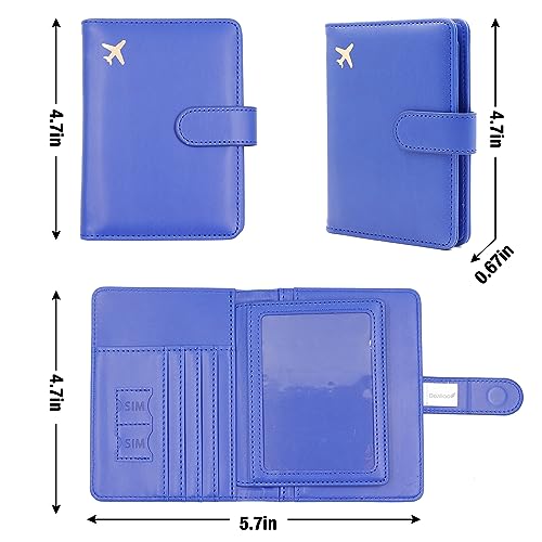 Deziliao Passport Holder for Women and Men, Passport Holder Card Slots, RFID Blocking Passport Wallet, Travel Essentials Cute Passport Cover Passport Case (Navy blue) - Image 4