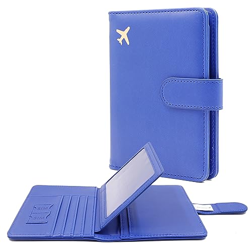 Deziliao Passport Holder for Women and Men, Passport Holder Card Slots, RFID Blocking Passport Wallet, Travel Essentials Cute Passport Cover Passport Case (Navy blue) - Image 1