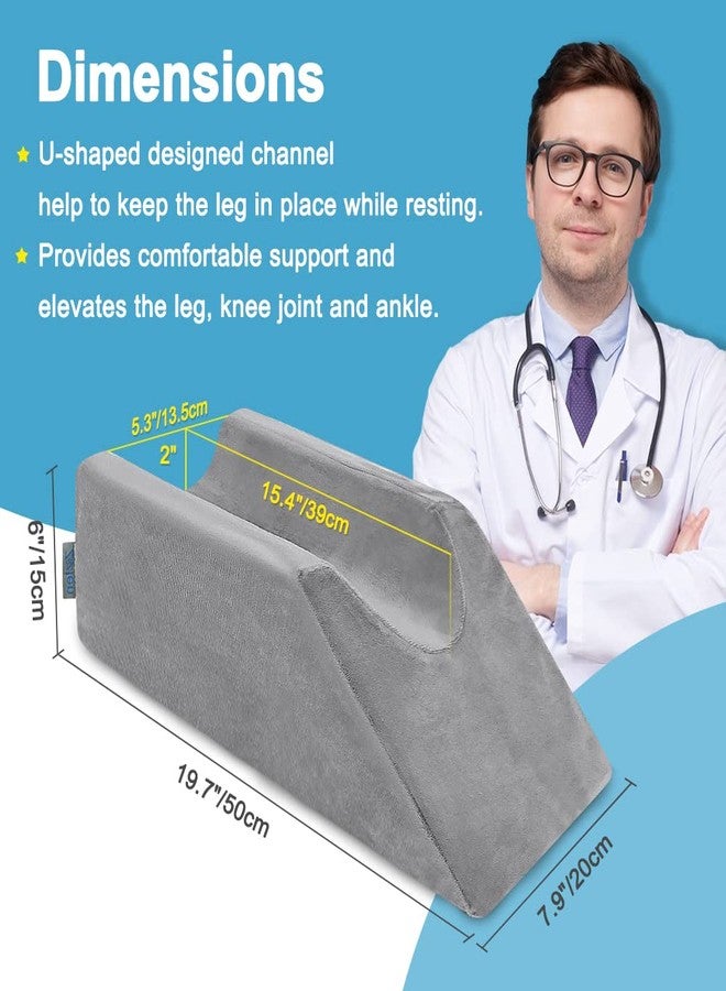 Zelen Leg Elevation Wedge Pillow Knee Foam for Sleeping Post Surgery Foot Leg Rest Pillows Knee Support Cushion Medical Elevated Pillow Leg Elevator Bed Positioning Wedge Ankle Surgery Recovery (50cm Long) - Image 4