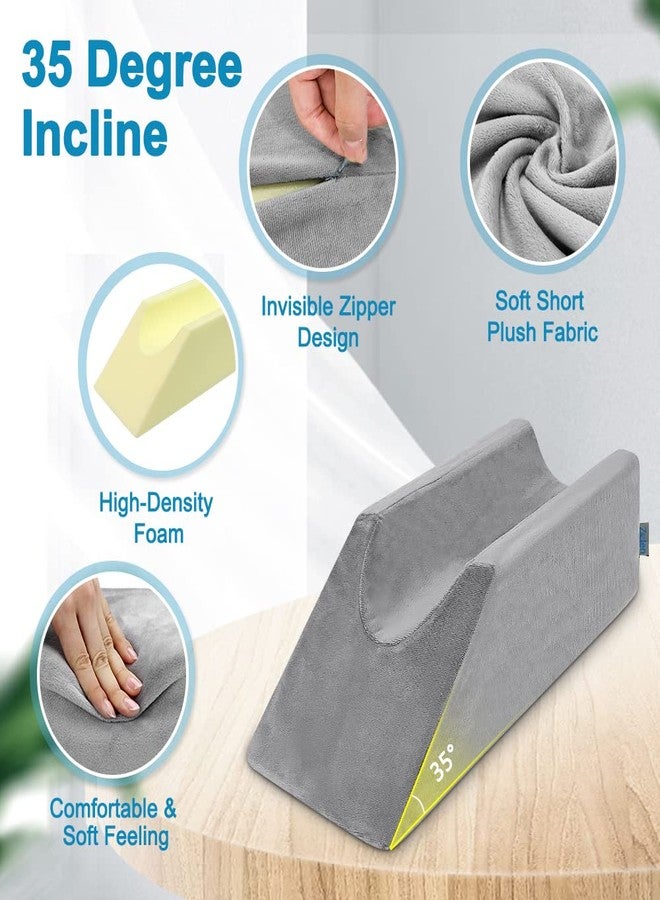 Zelen Leg Elevation Wedge Pillow Knee Foam for Sleeping Post Surgery Foot Leg Rest Pillows Knee Support Cushion Medical Elevated Pillow Leg Elevator Bed Positioning Wedge Ankle Surgery Recovery (50cm Long) - Image 5